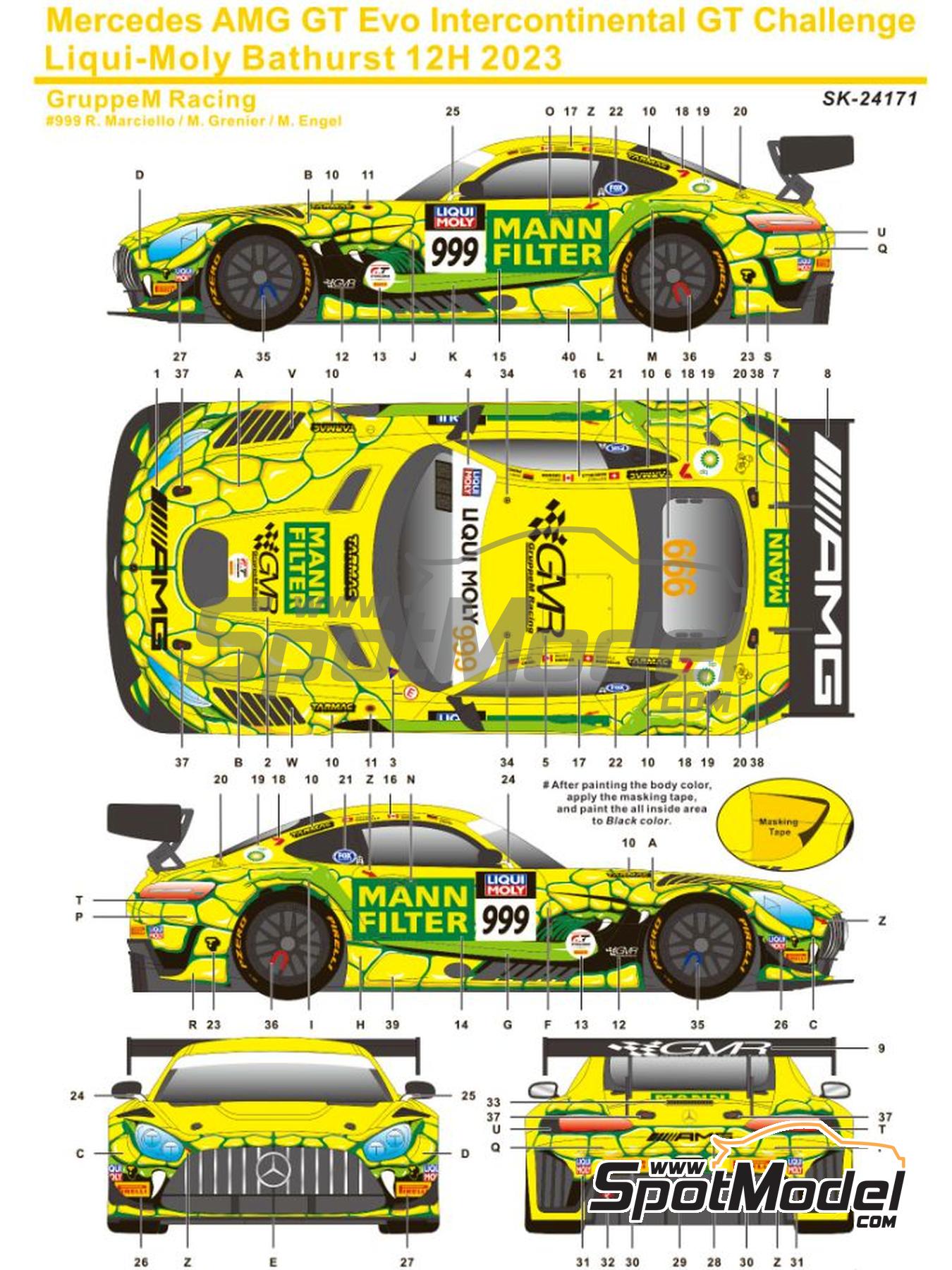 SK Decals SK24171: Marking / livery 1/24 scale - Mercedes AMG GT3